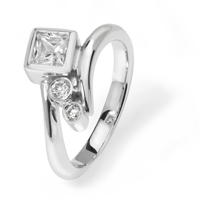 Jasmine contemporary platinum & diamond engagement ring