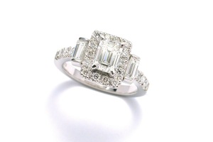 D colour Internally flawless diamond bespoke engagement ring, in 18ct white gold by Charmian Beaton Design
