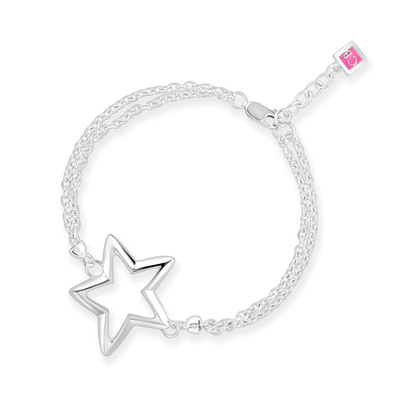 Narcisa Star - large star silver friendship style bracelet