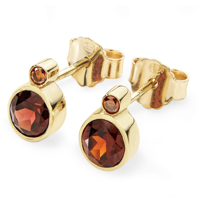 Tiggy garnet and cognac diamond studs