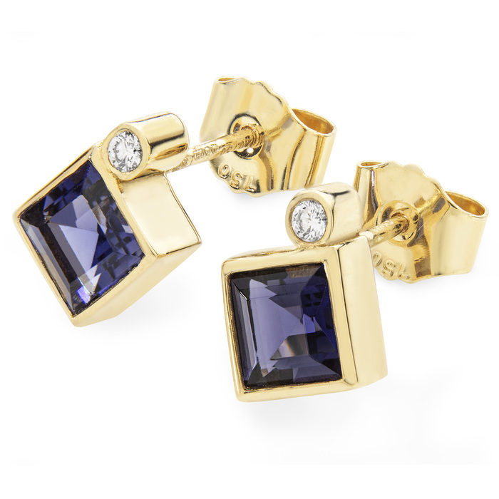 Liv studs in 18ct yellow gold by Charmian Beaton