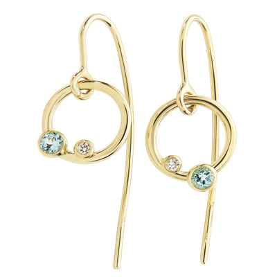Marni drop earrings in 18ct yellow gold topaz and diamond