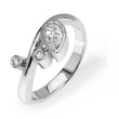 Freya - contemporary platinum pear cut engagement ring