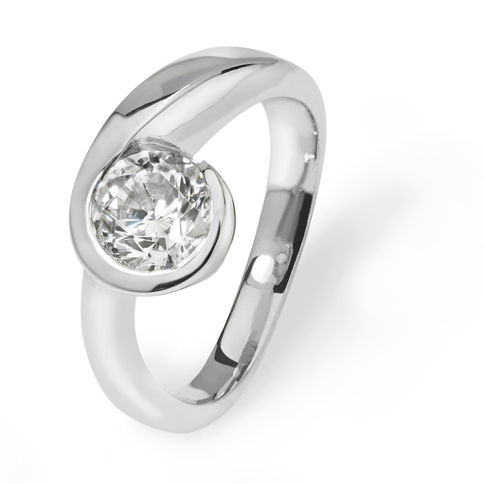 Kayla contemporary platinum & diamond engagement ring