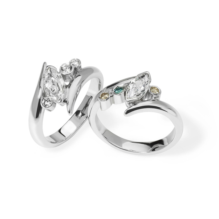 Saffron contemporary platinum & diamond engagement ring