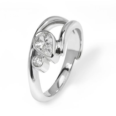 Anya - handmade platinum engagement diamond ring